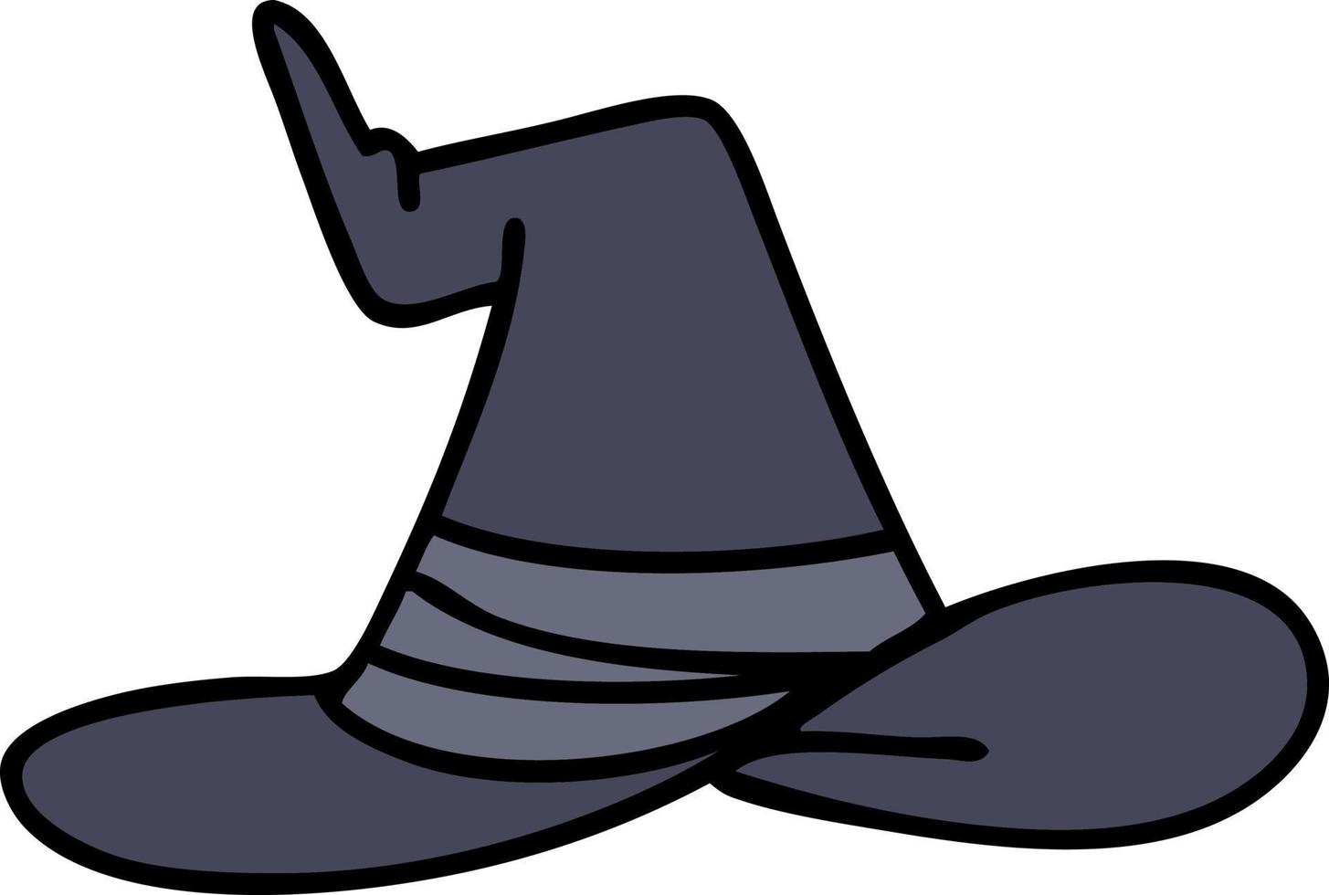 dibujos animados de un sombrero de bruja espeluznante vector