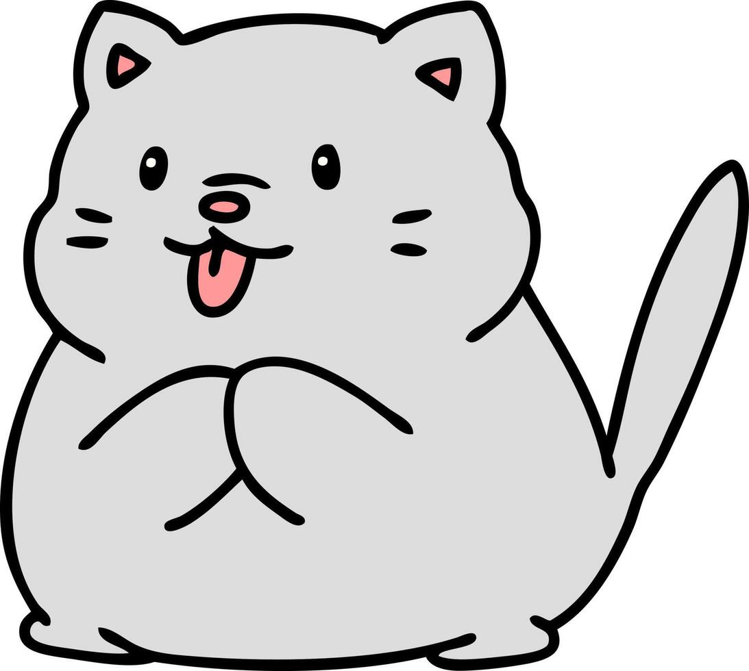 cartoon of a cute little cat vector