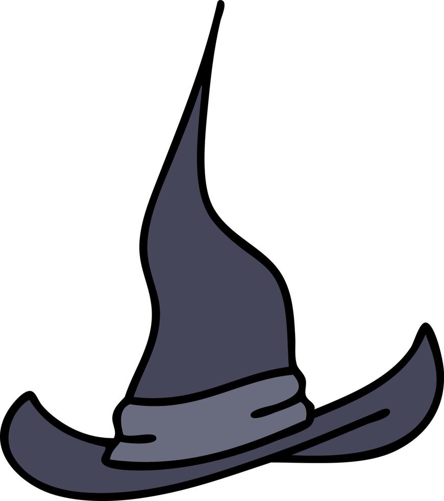 dibujos animados de un sombrero de bruja espeluznante vector