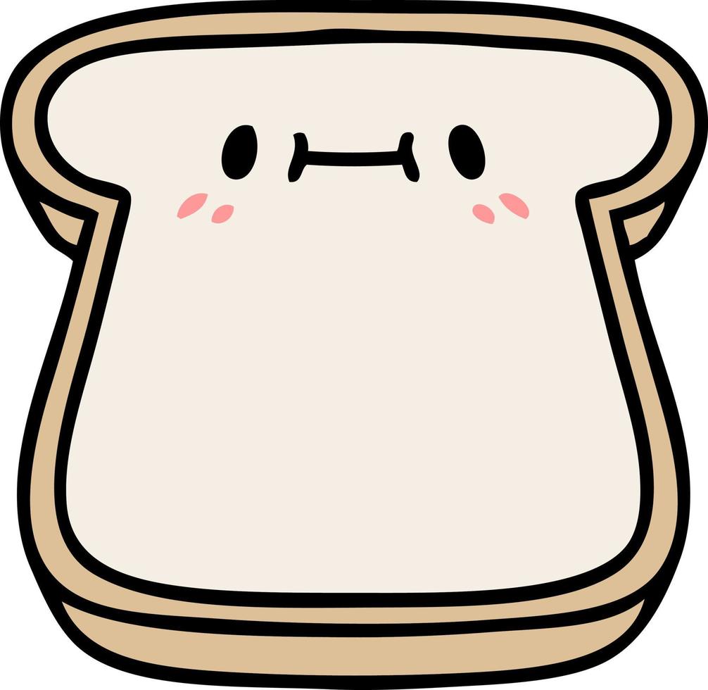 cartoon slice of bread with face vector