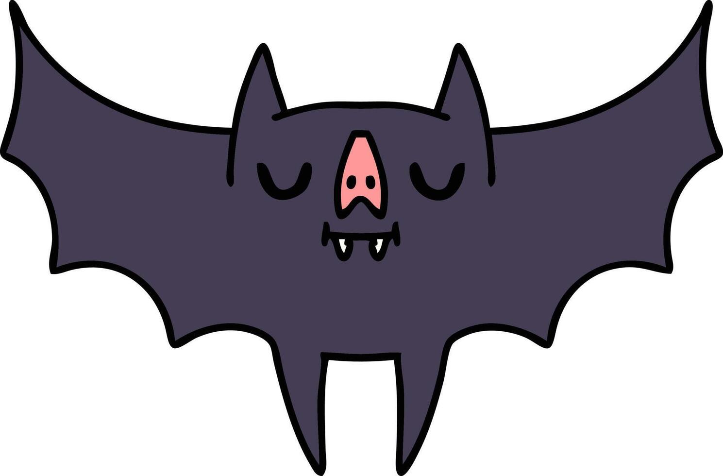 cartoon of a spooky cute halloween bat vector
