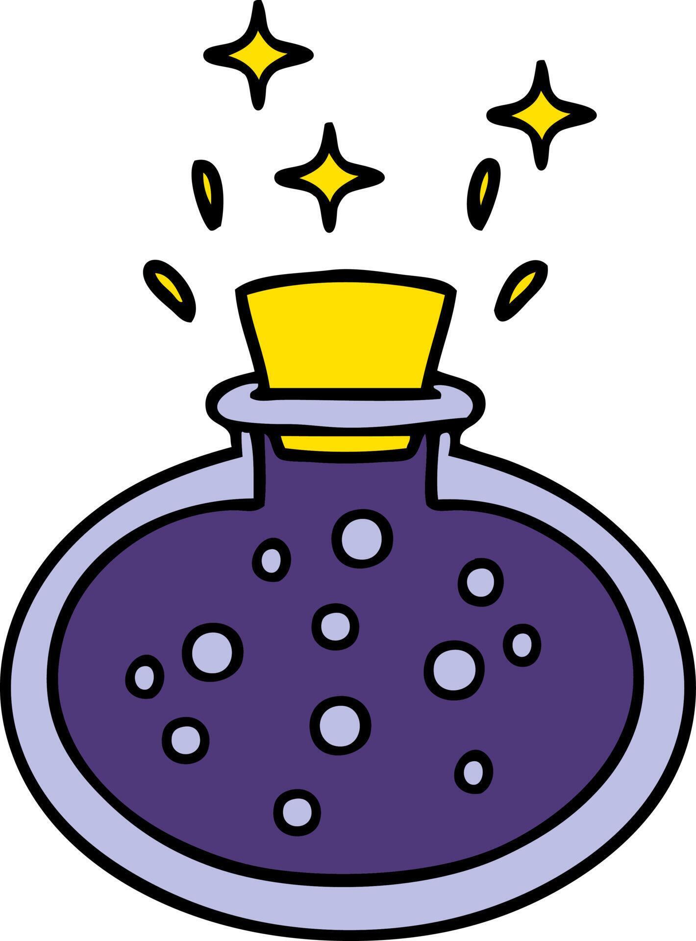 cartoon bubbling potion bottle 12550465 Vector Art at Vecteezy