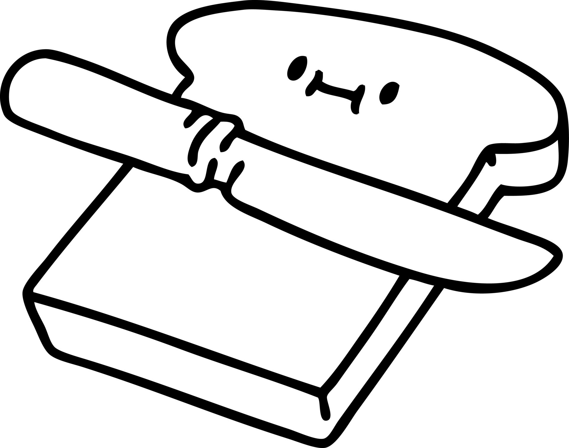 line doodle of a happy piece of toast 12550467 Vector Art at Vecteezy