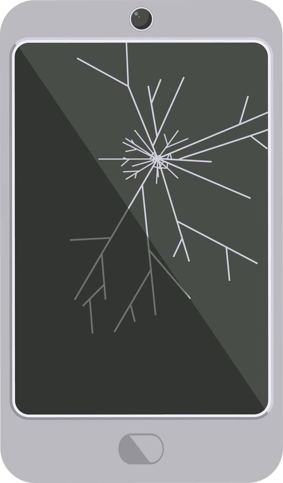 icono de ilustración de vector gráfico de teléfono celular de pantalla rota