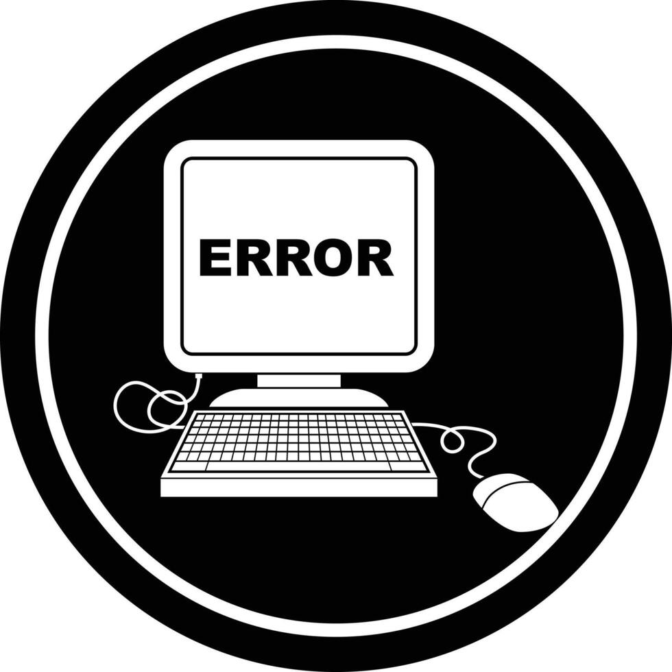 símbolo circular de ilustración de vector de error de computadora