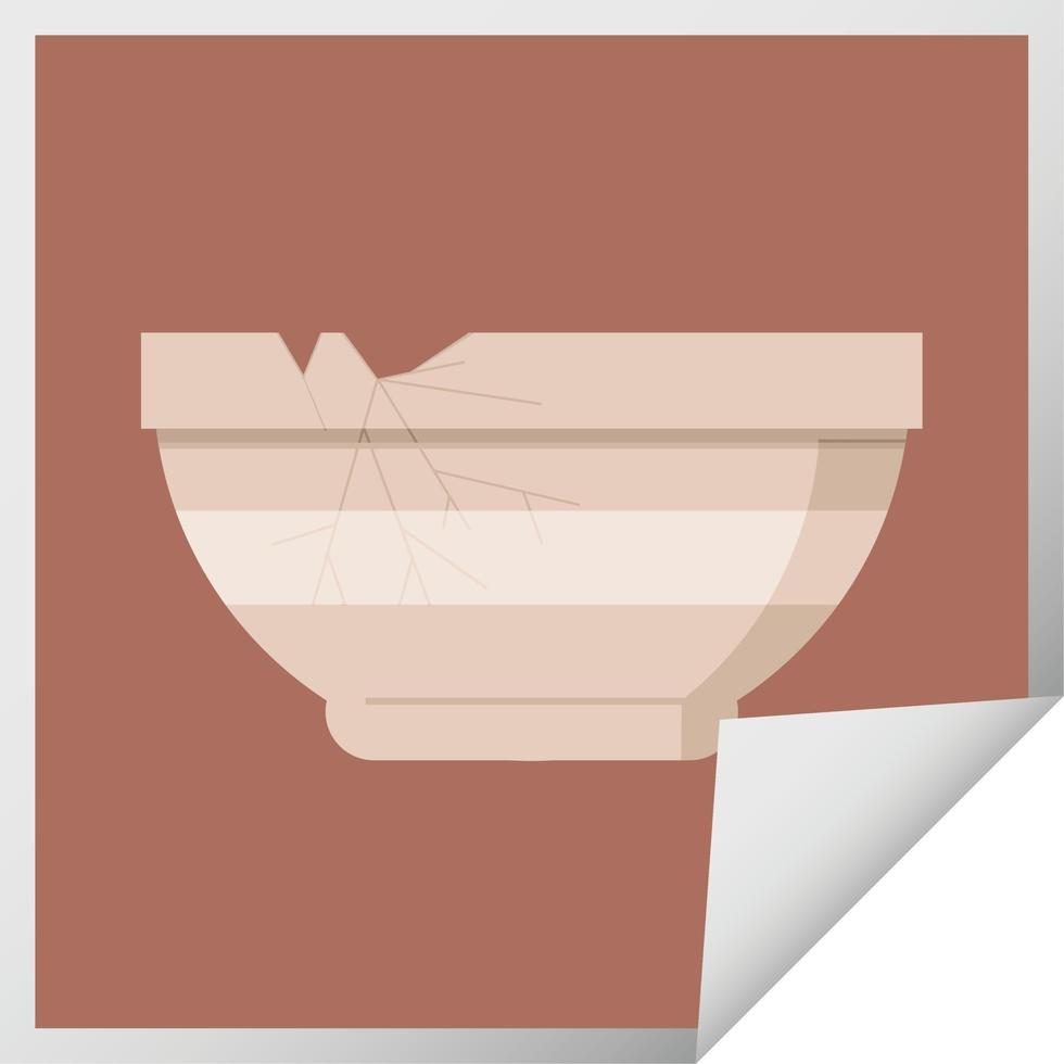 cracked bowl graphic vector illustration square sticker