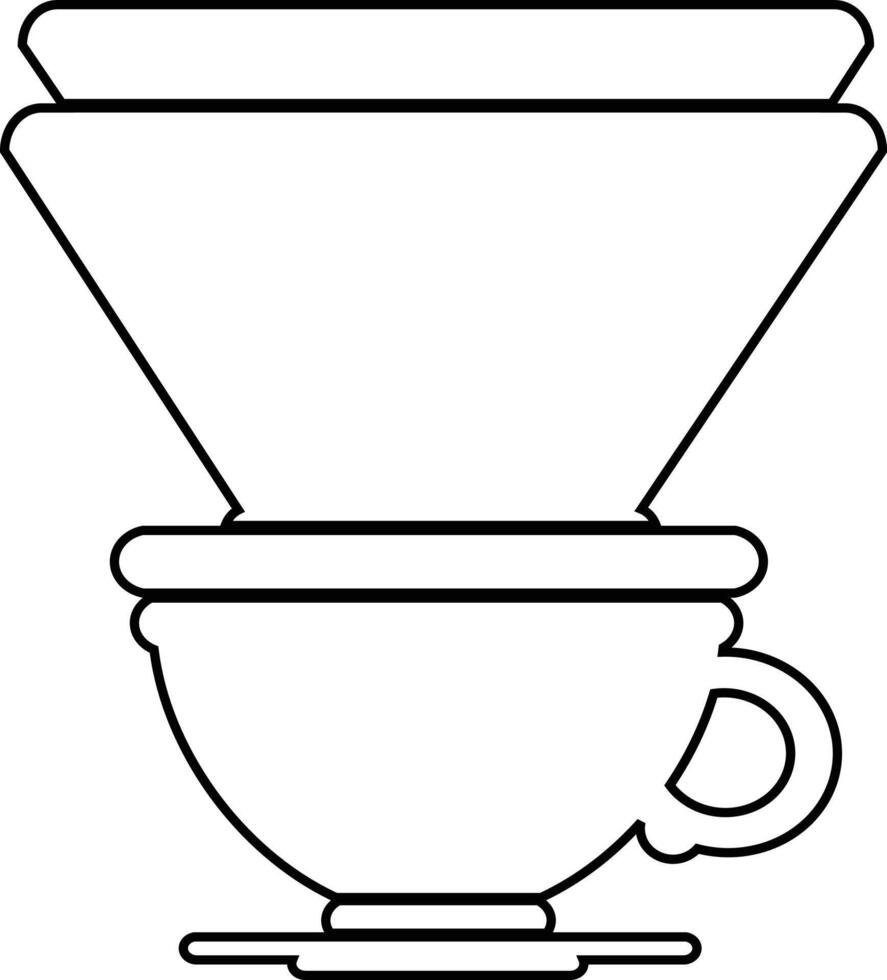 vector icon illustration of a filter coffee cup