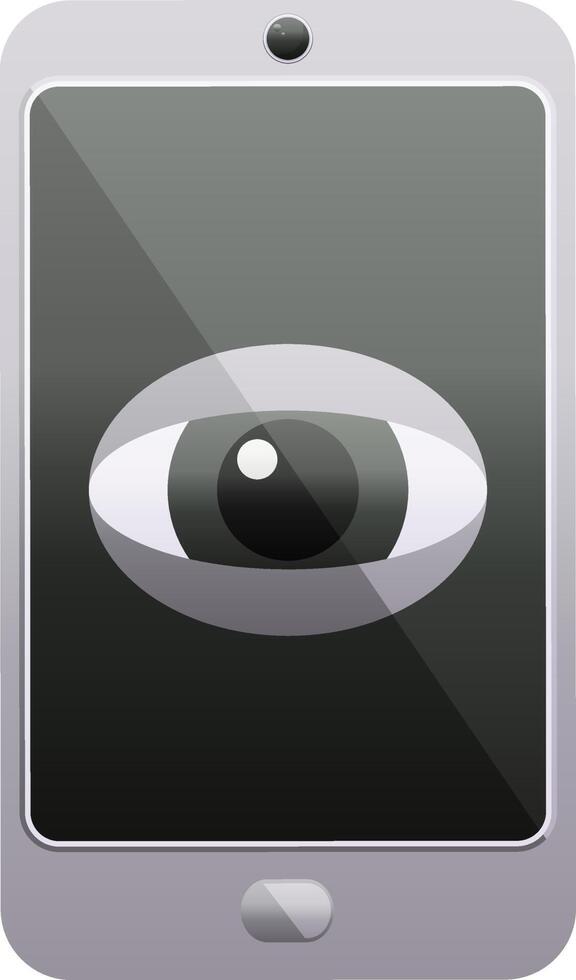 cell phone watching you graphic vector illustration icon
