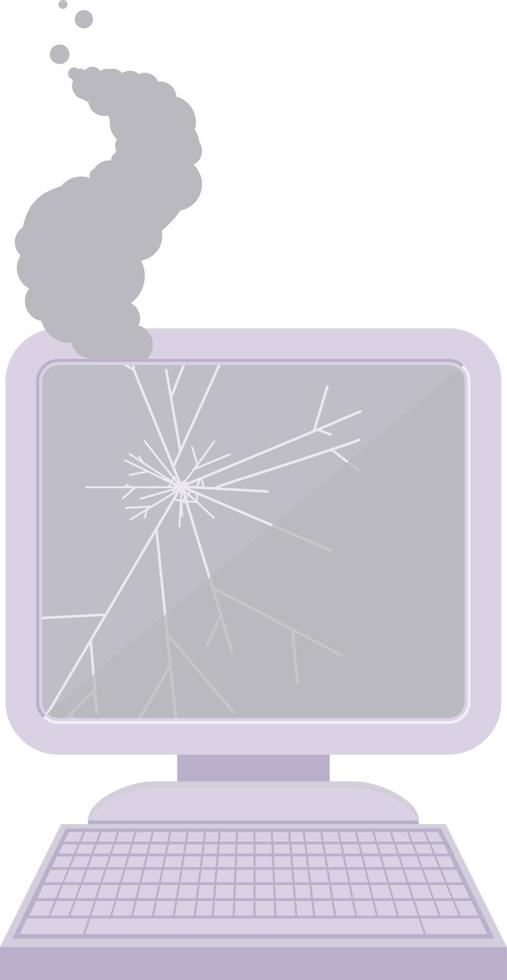 icono de ilustración de vector gráfico de computadora rota