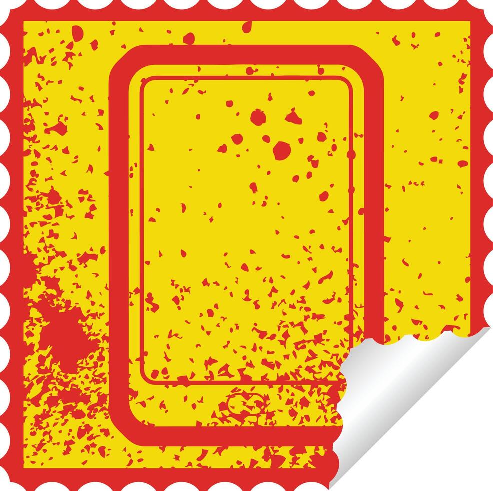 distressed sticker icon illustration of a tablet computer vector