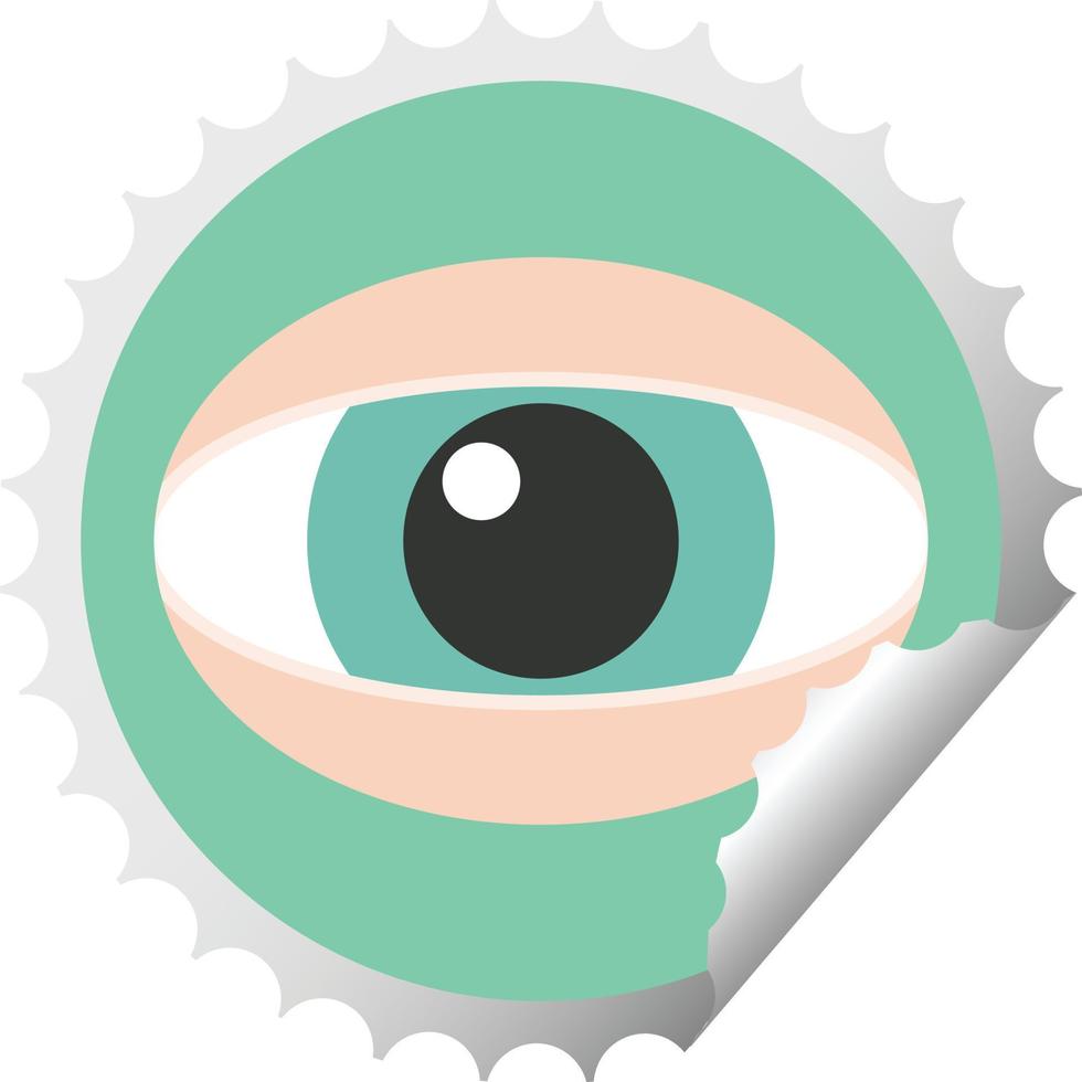 staring eye graphic vector illustration round sticker stamp