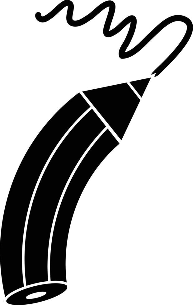 vector icon illustration of a pencil drawing a line