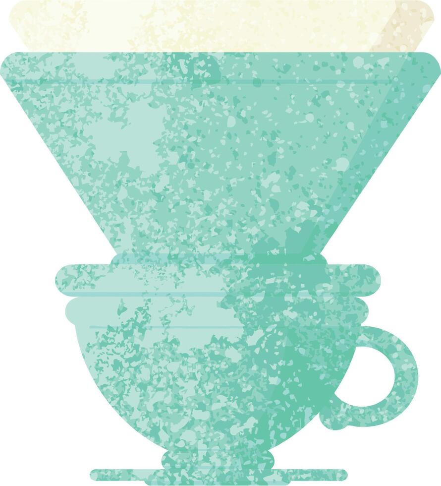 ilustración de color plano de una taza de café con filtro vector