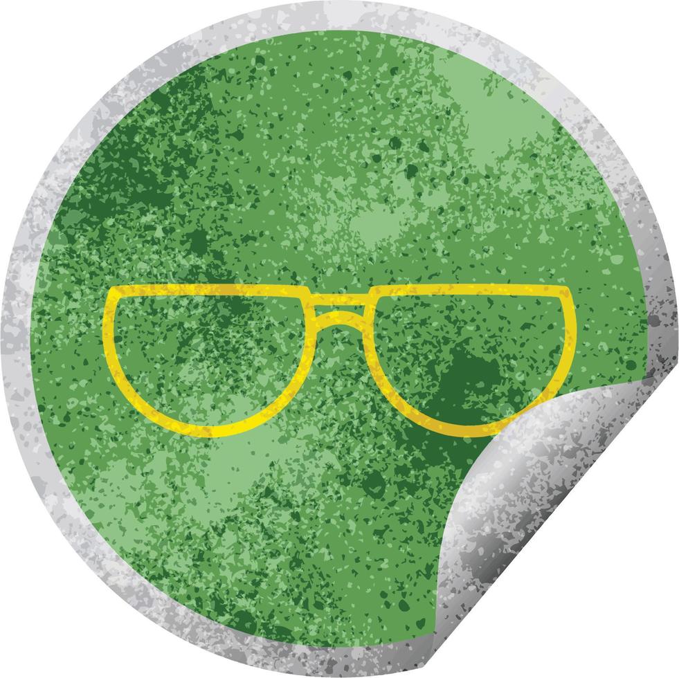 gafas gráfico vector ilustración circular peeling pegatina