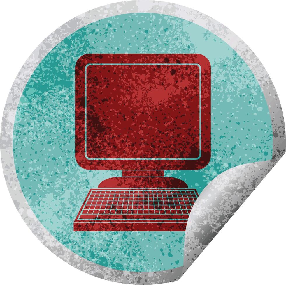 computer icon circular peeling sticker vector illustration