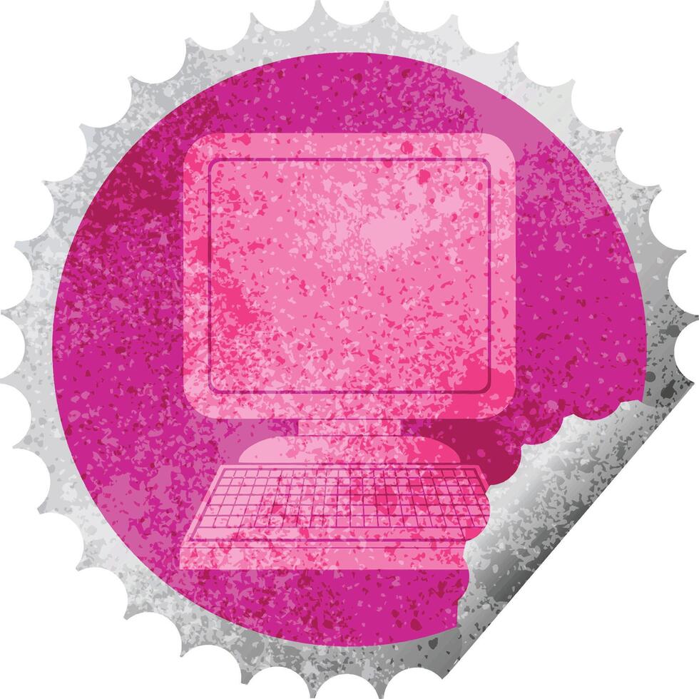 computer icon circular peeling sticker vector illustration