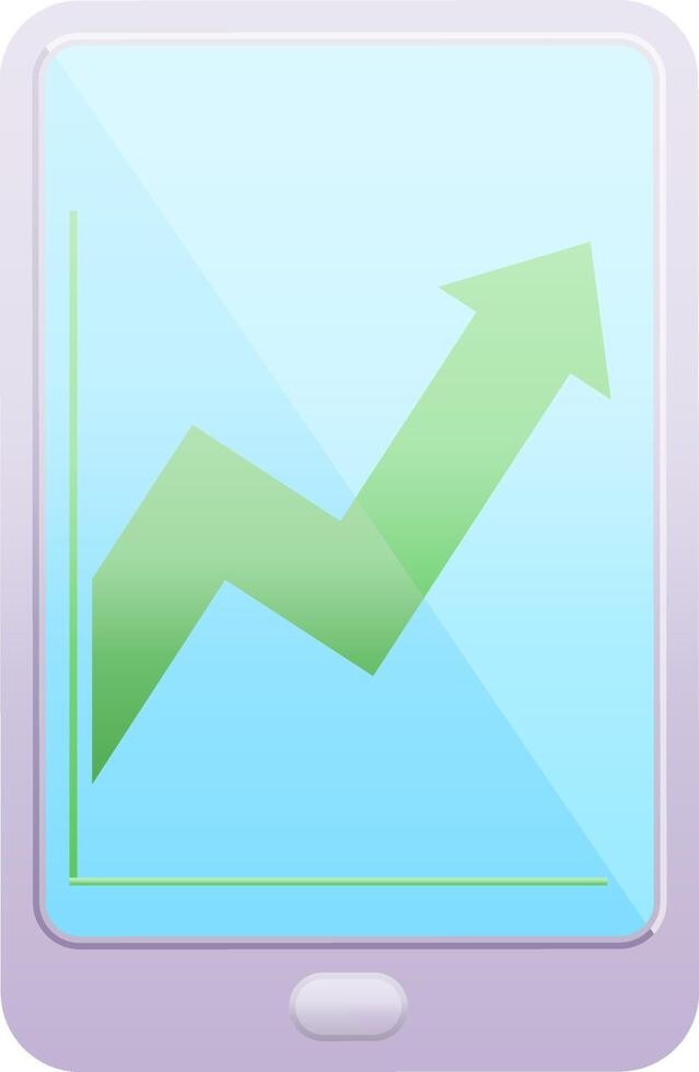 electronic tablet showing business performance graphic vector illustration icon