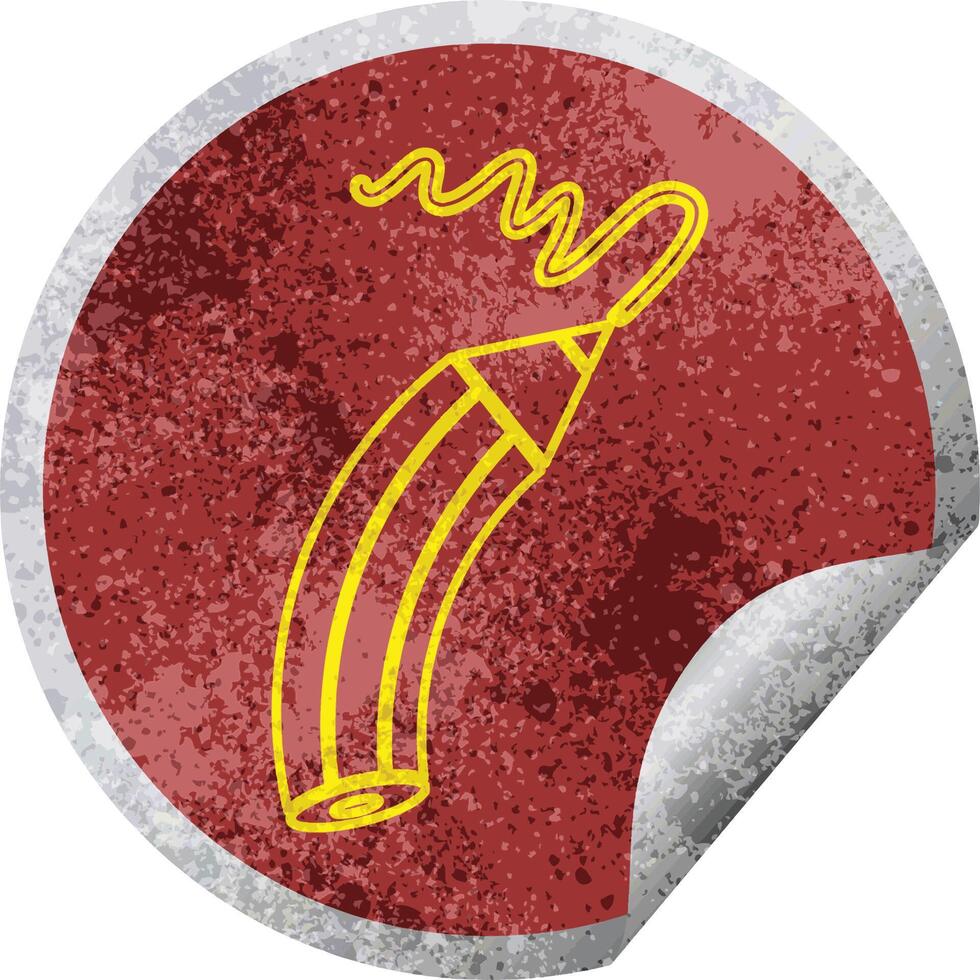 pencil drawing a line circular peeling sticker vector