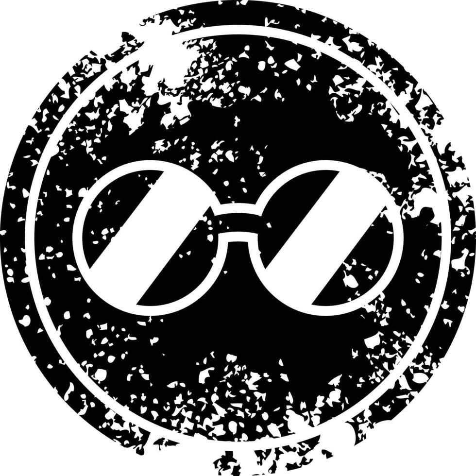 spectacles graphic vector illustration circular distressed symbol