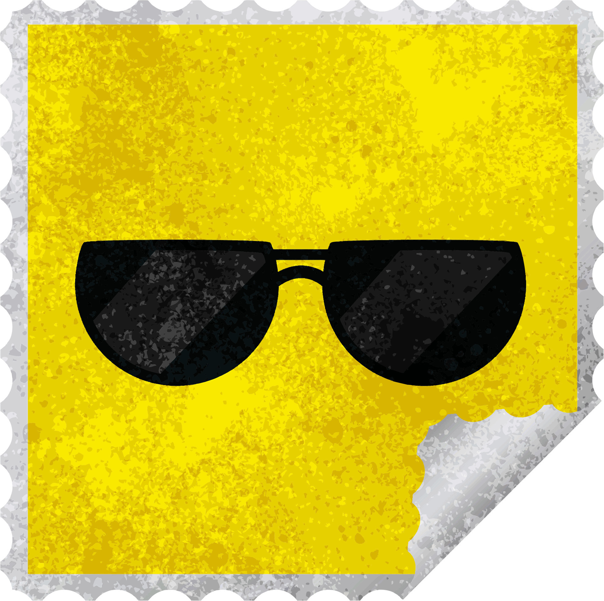 sunglasses graphic square sticker stamp 12550734 Vector Art at Vecteezy