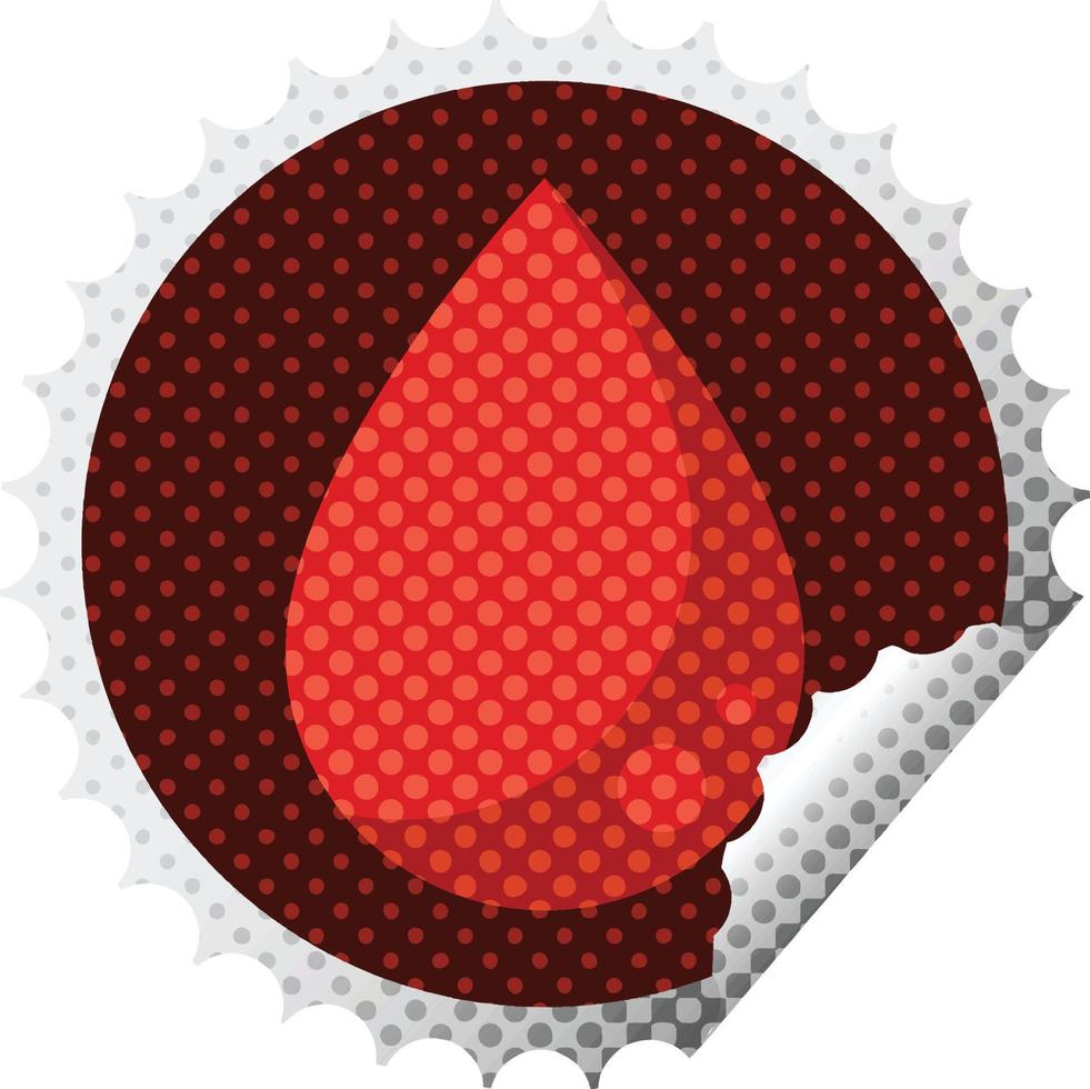 blood drop graphic vector illustration round sticker stamp