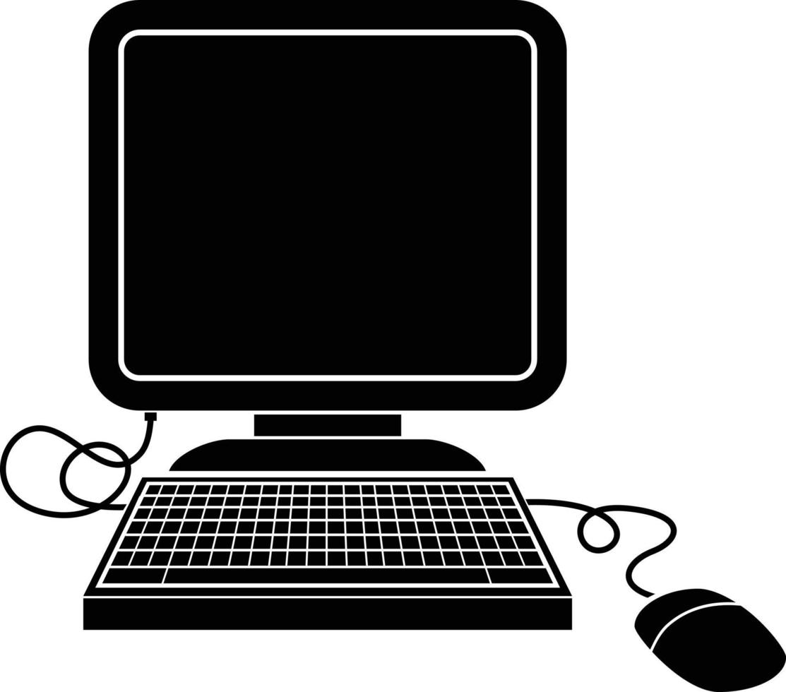 icono de vector ilustración de una computadora con mouse