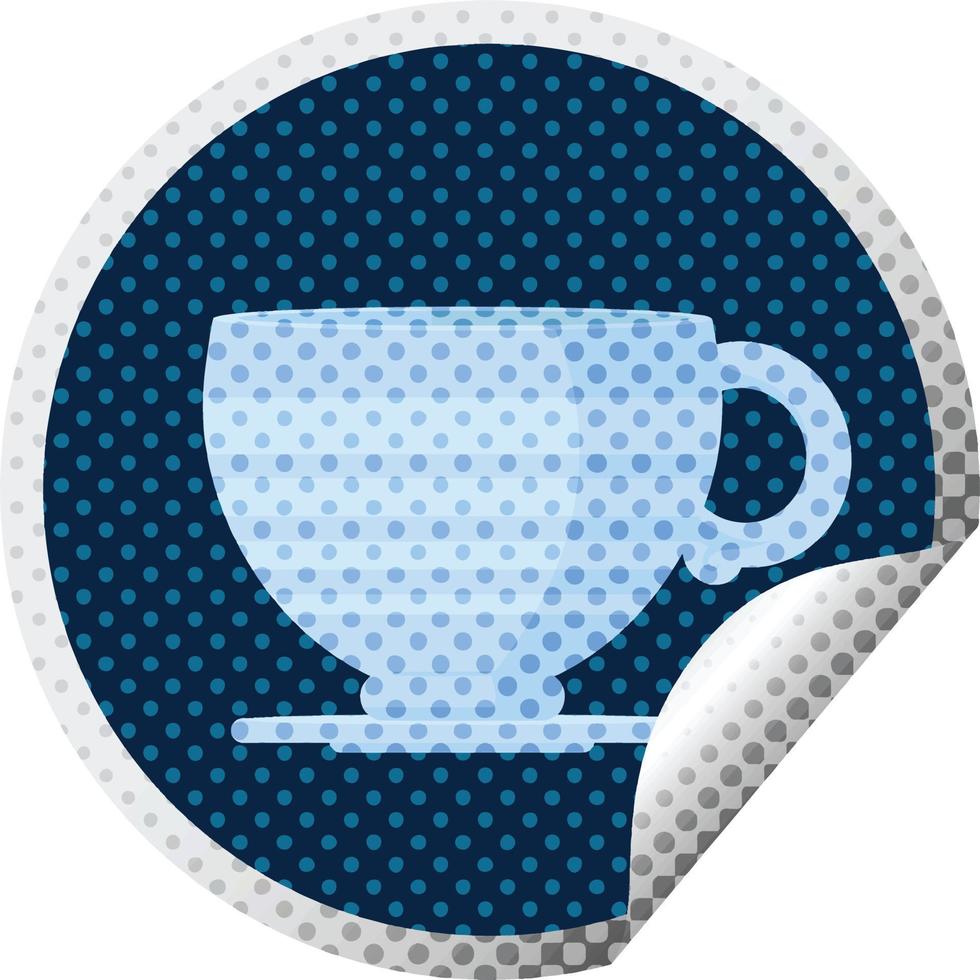 coffee cup graphic vector illustration circular sticker