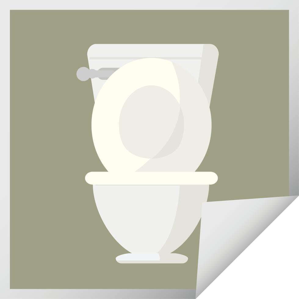 open toilet graphic vector illustration square sticker