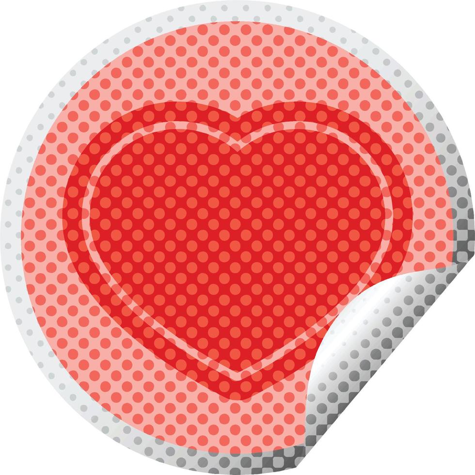 heart symbol graphic vector illustration circular sticker