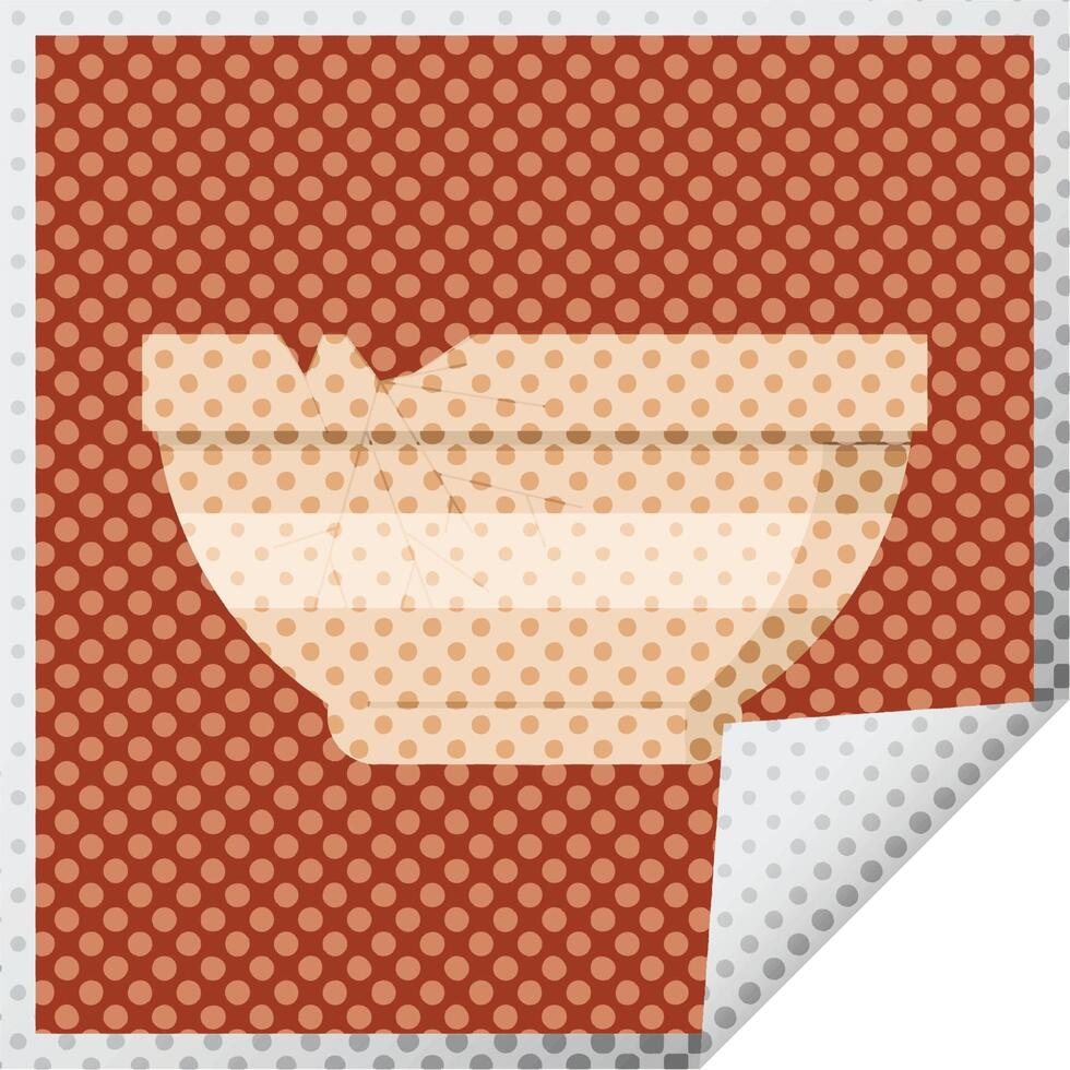 cracked bowl graphic vector illustration square sticker