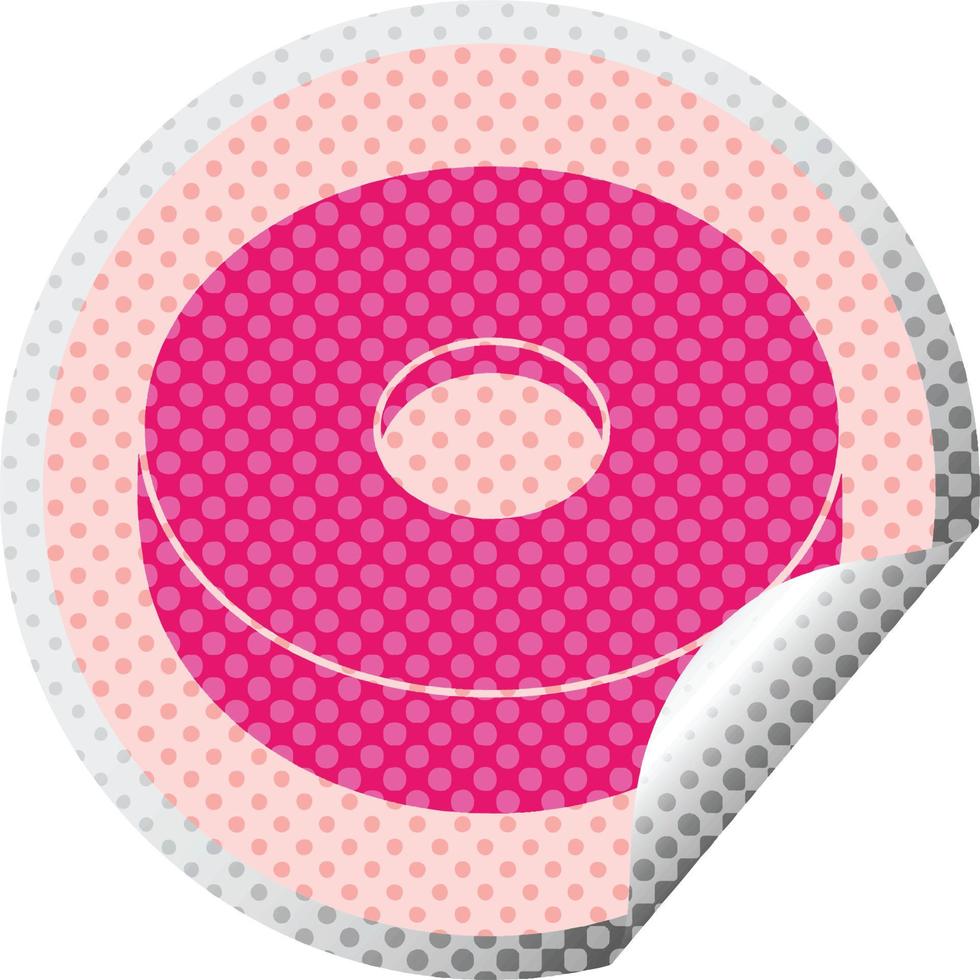 pegatina de pelado circular de vector gráfico de donut