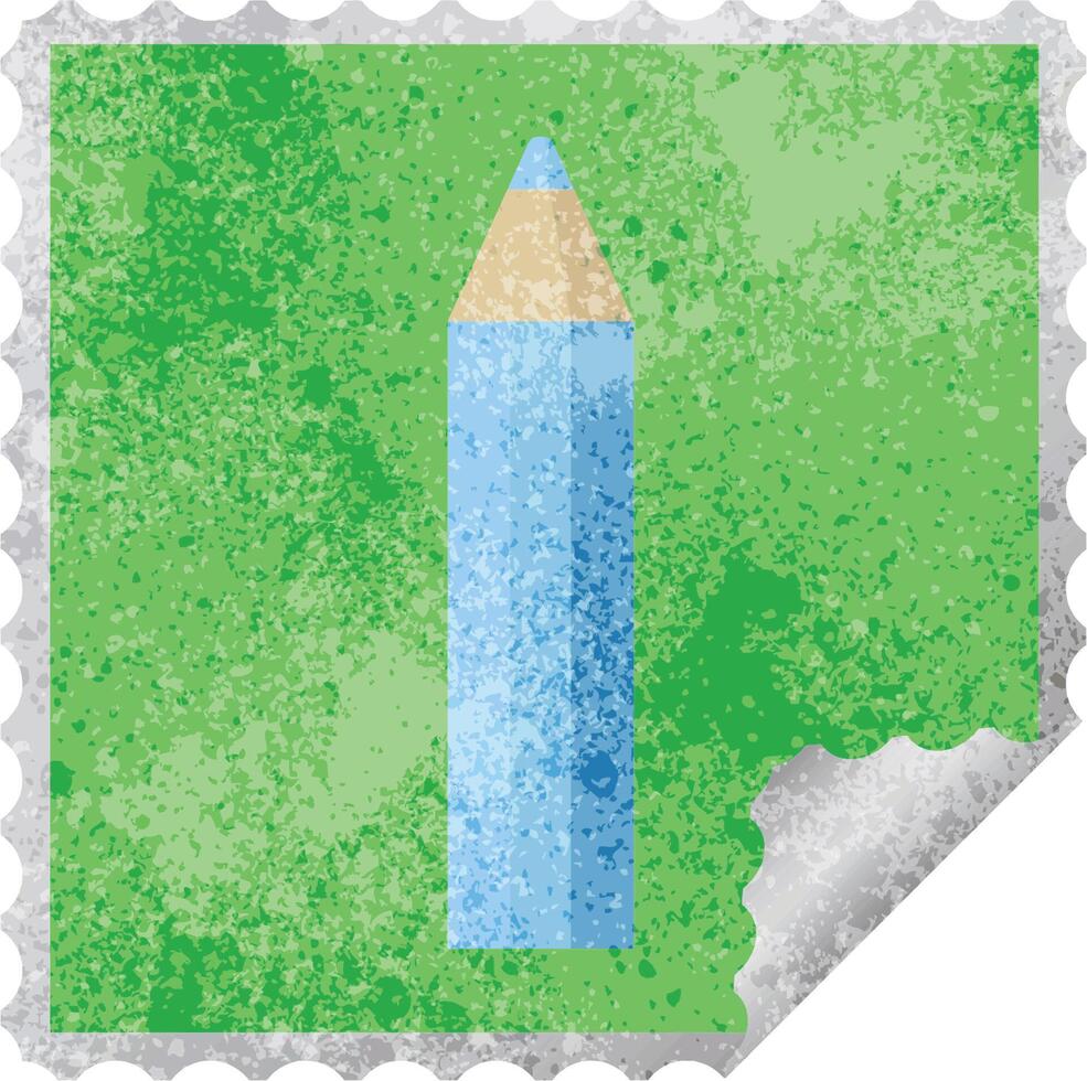 blue coloring pencil graphic square sticker stamp vector