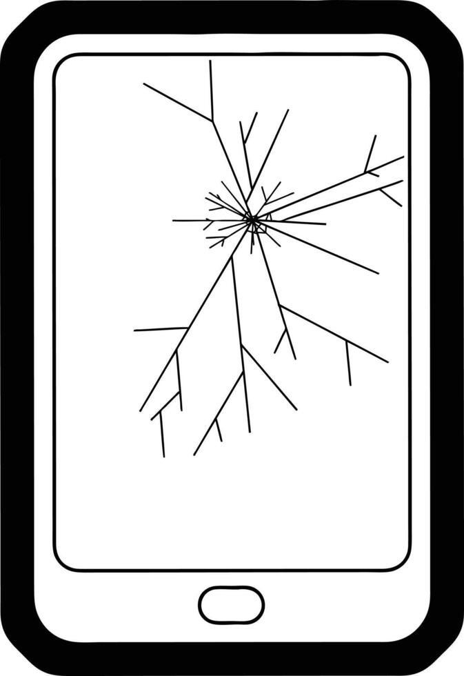 broken electronic tablet vector icon