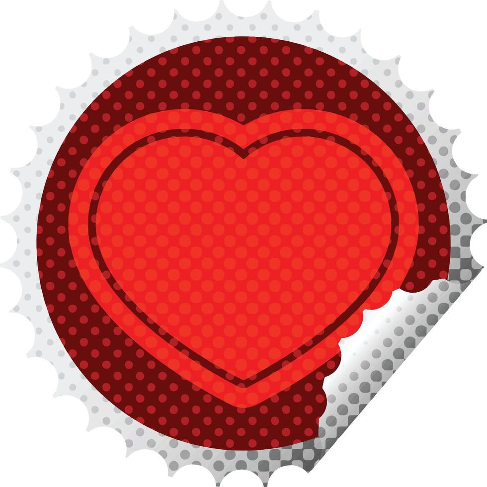 pegatina de pelado circular de vector gráfico de corazón