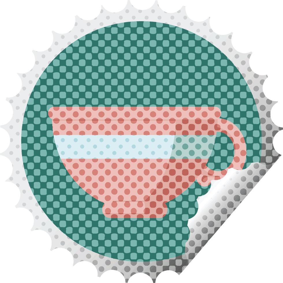 coffee cup graphic vector illustration round sticker stamp