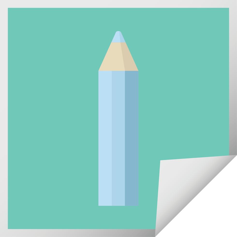 blue coloring pencil graphic vector illustration square sticker