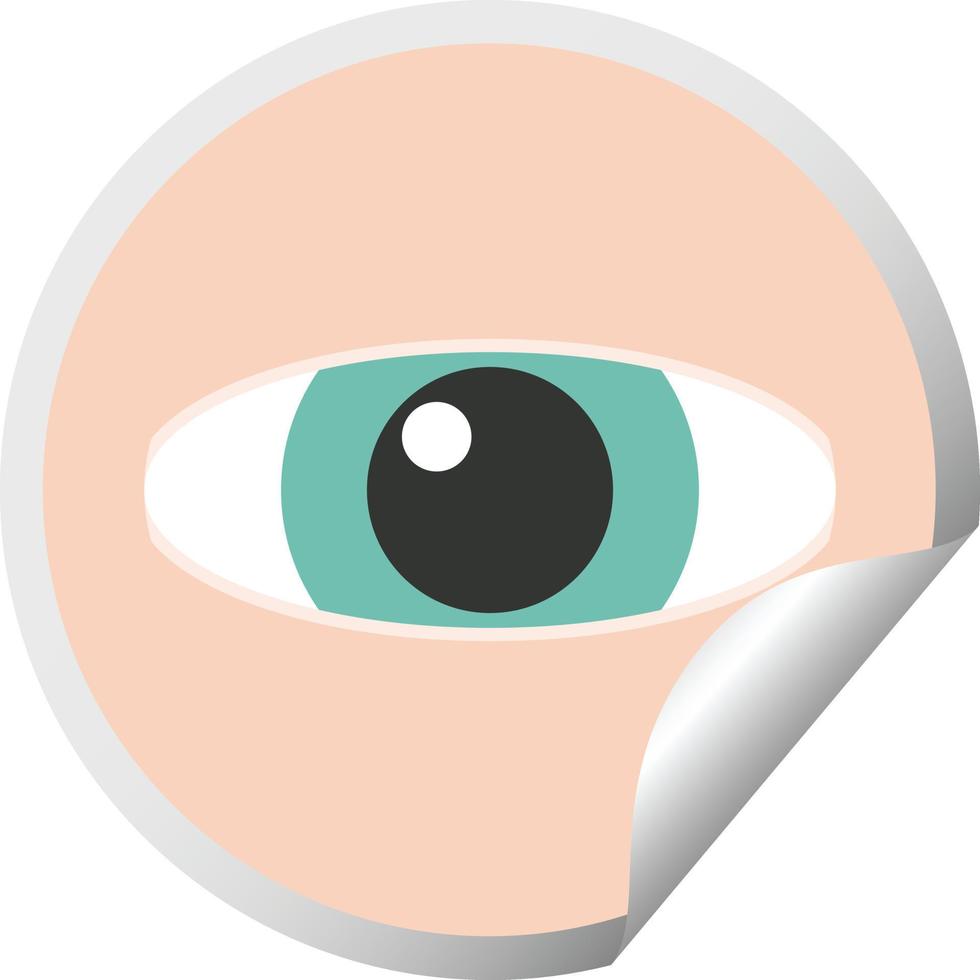 staring eye graphic vector illustration circular sticker
