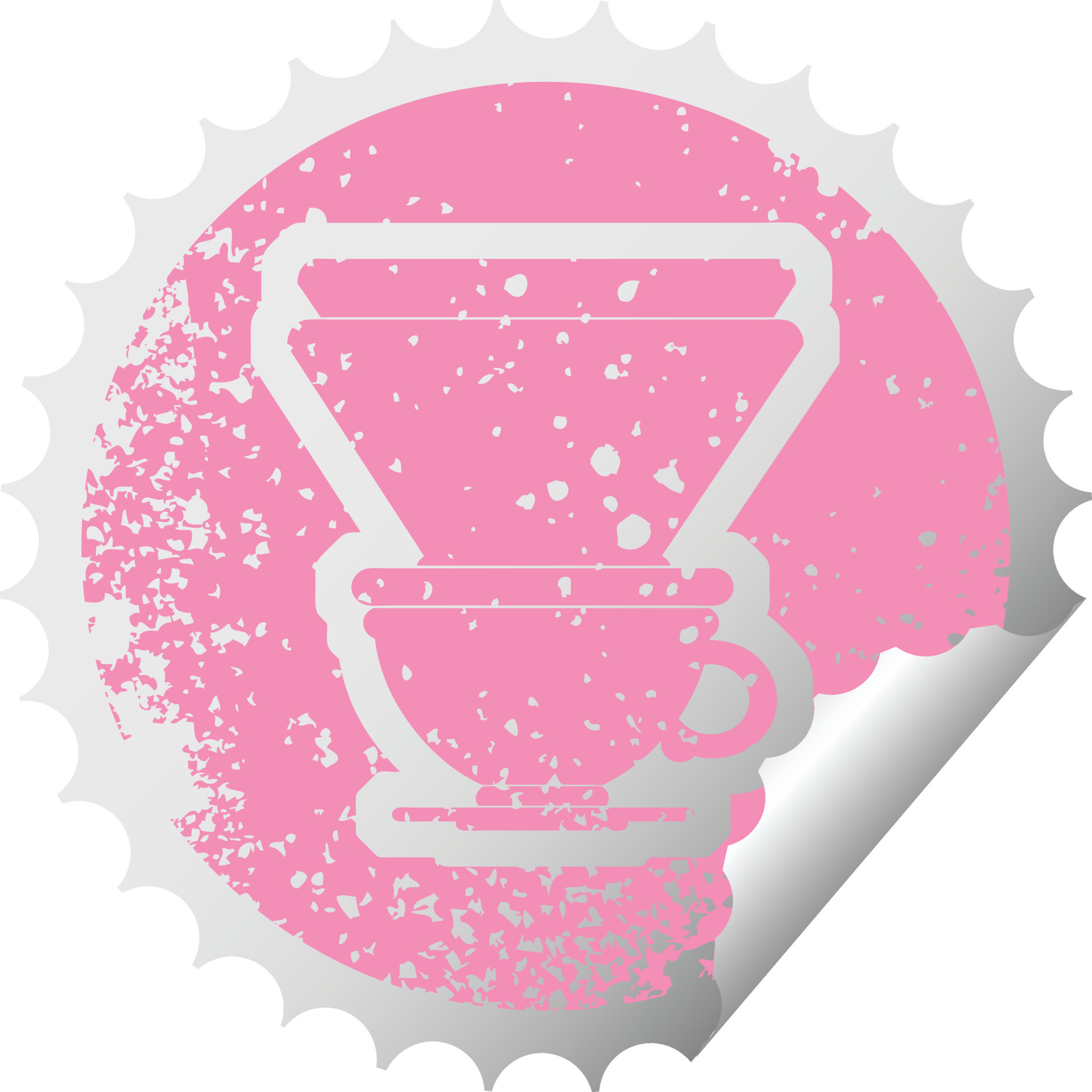 distressed sticker icon illustration of a filter coffee cup 12551001