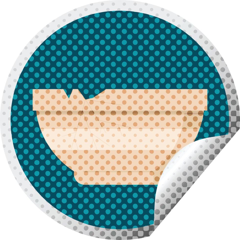 cracked bowl graphic vector illustration circular sticker