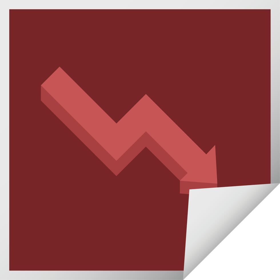 performance arrow graphic vector illustration square sticker