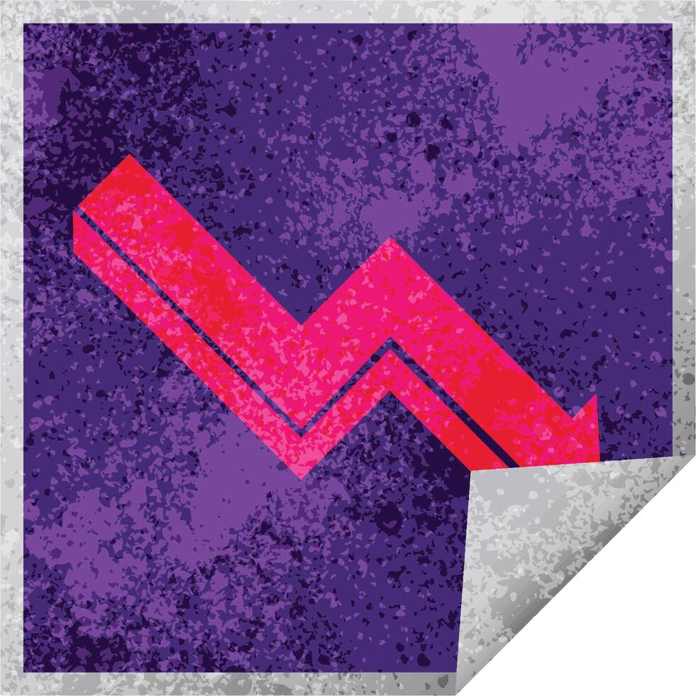 performance arrow graphic vector square peeling sticker