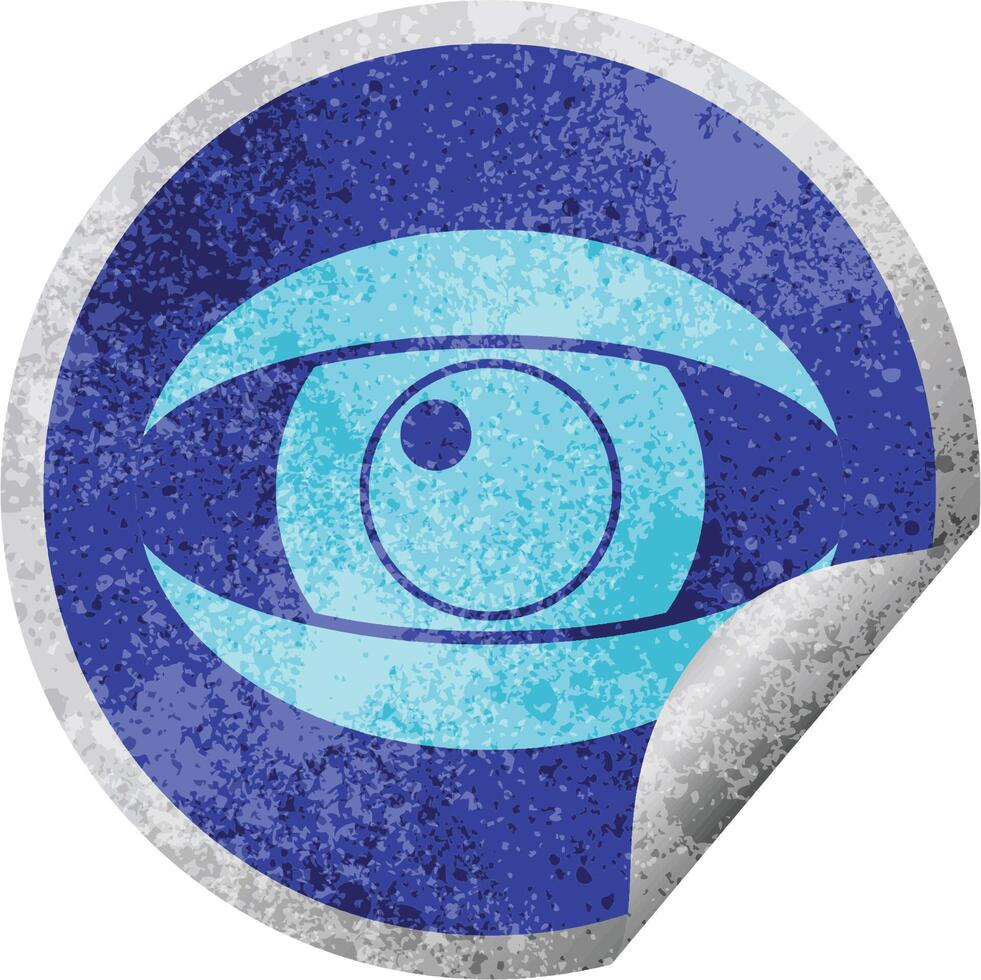 staring eye graphic vector circular peeling sticker