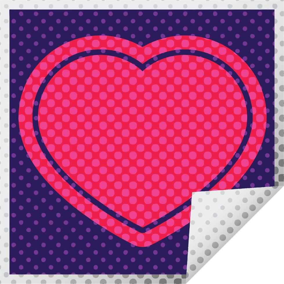 heart graphic vector square peeling sticker