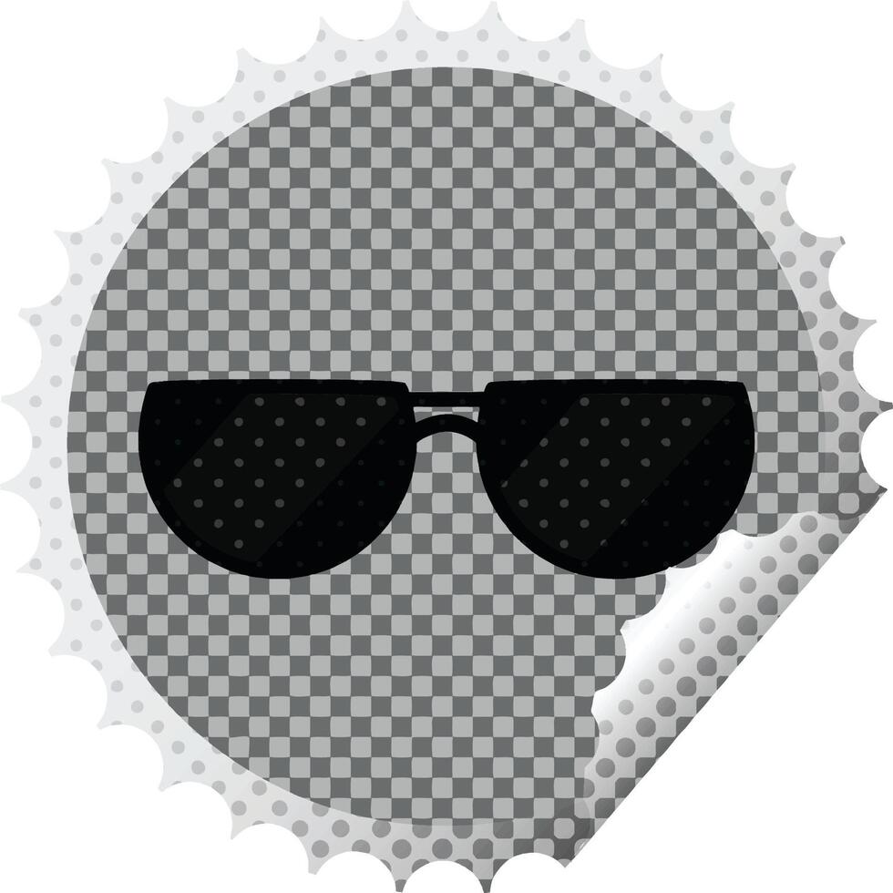 sunglasses graphic vector illustration round sticker stamp