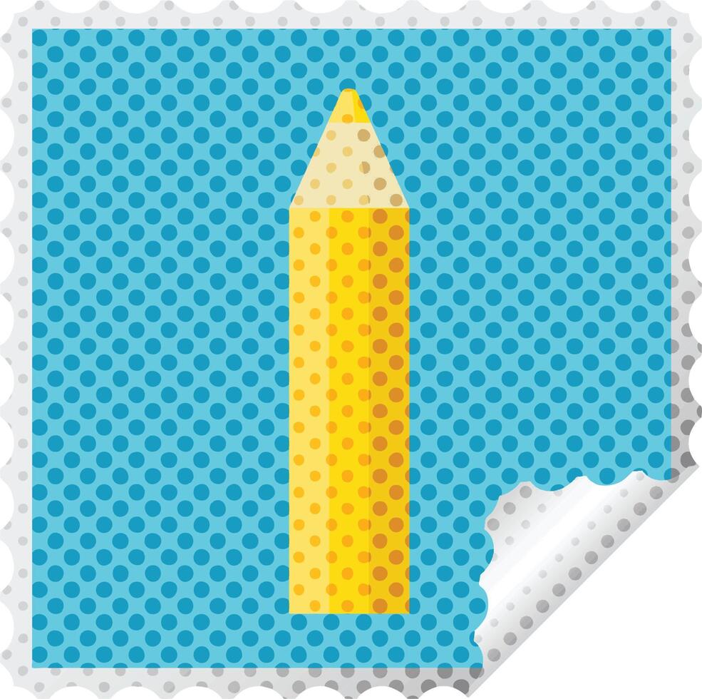 orange coloring pencil graphic square sticker stamp vector