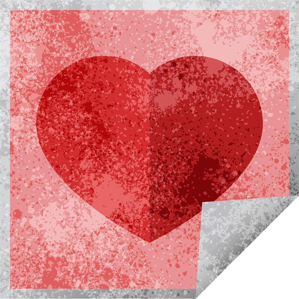 heart symbol graphic vector illustration square sticker