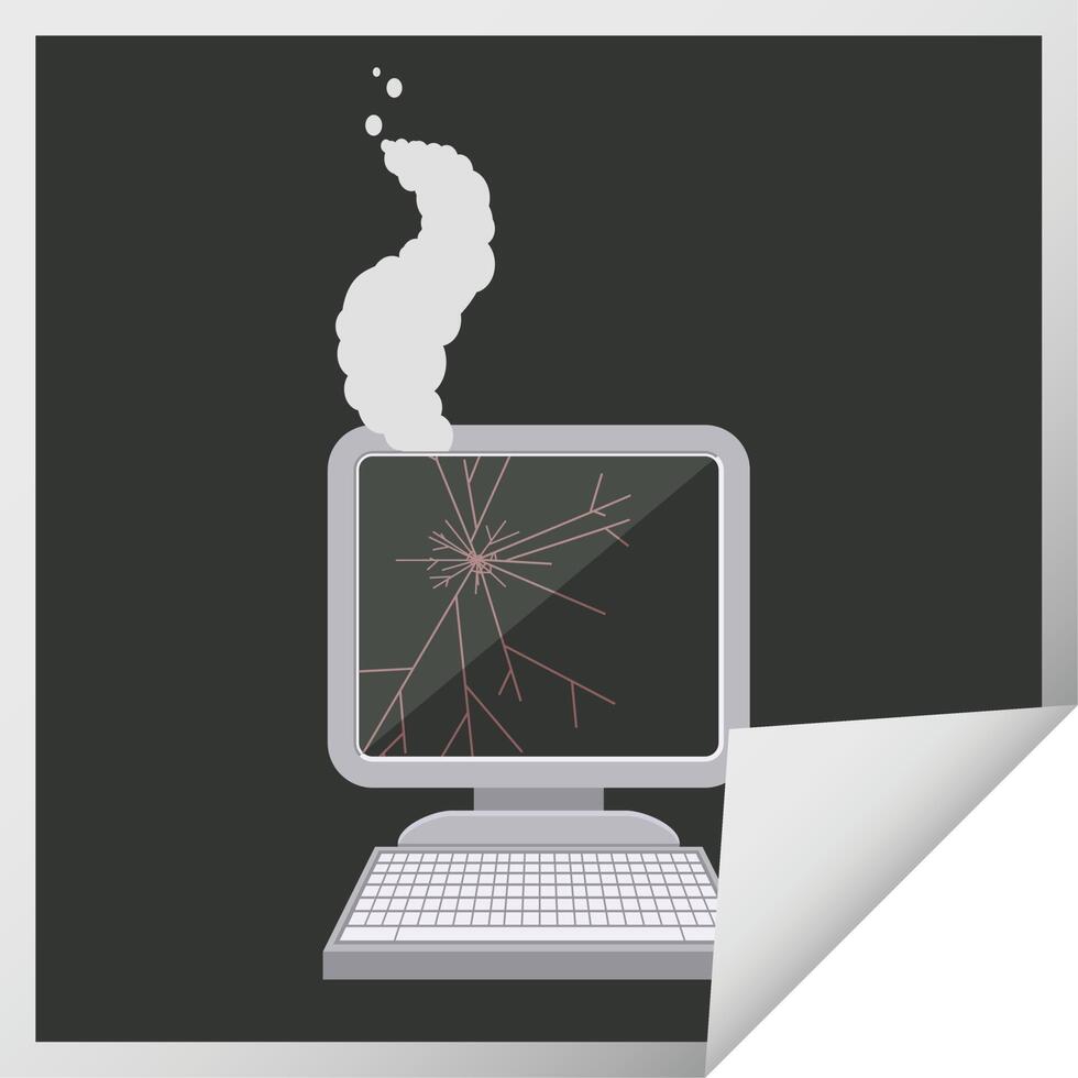 etiqueta engomada cuadrada rota del ejemplo del vector del gráfico de computadora