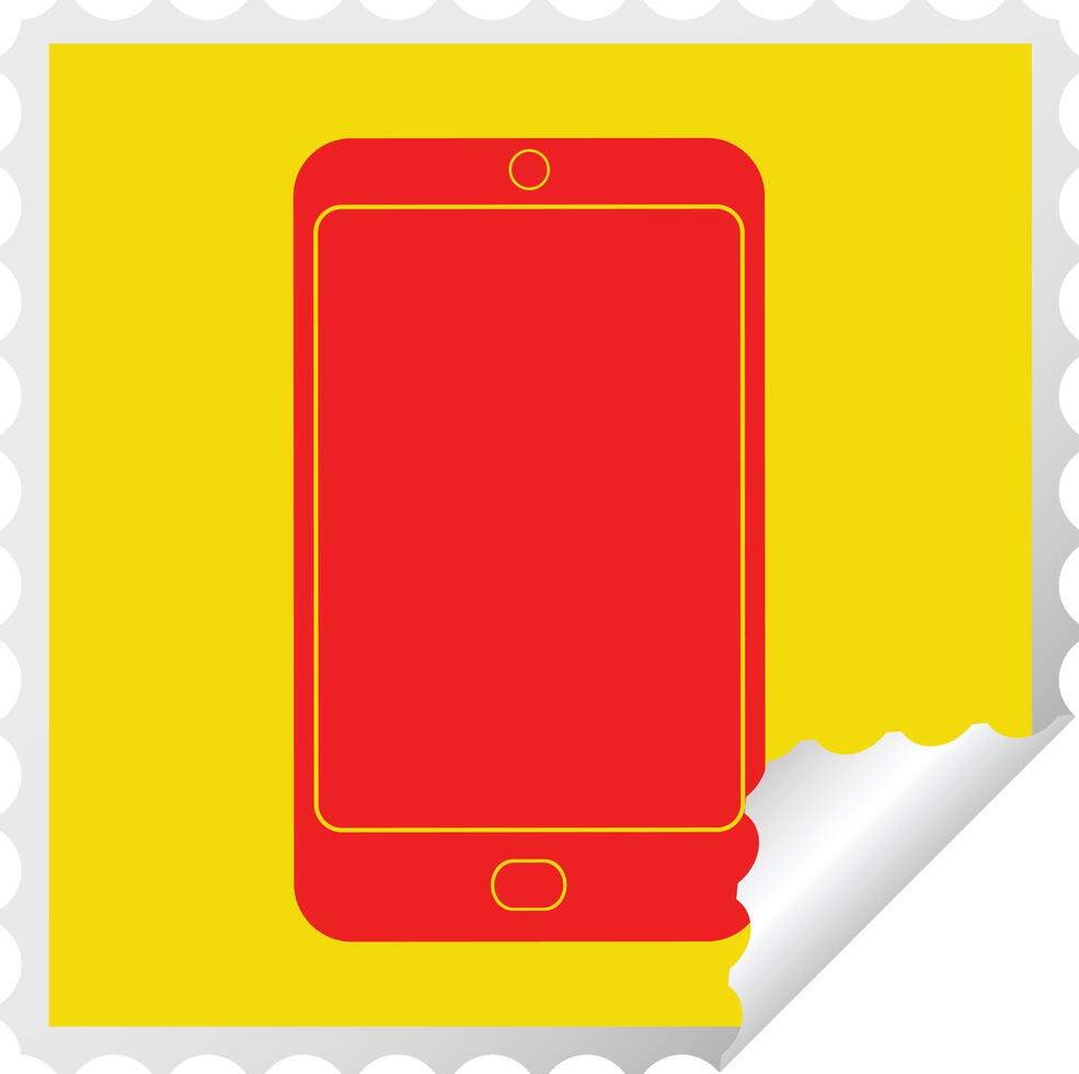 cell phone graphic square peeling sticker vector