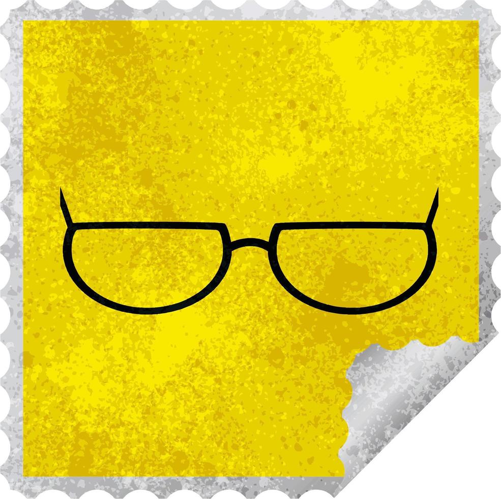 spectacles graphic square sticker stamp vector