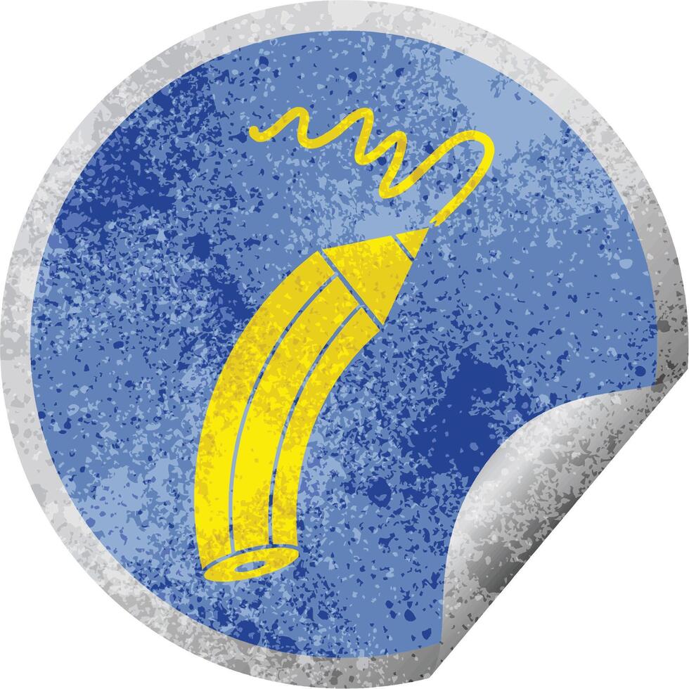 pencil drawing a line circular peeling sticker vector